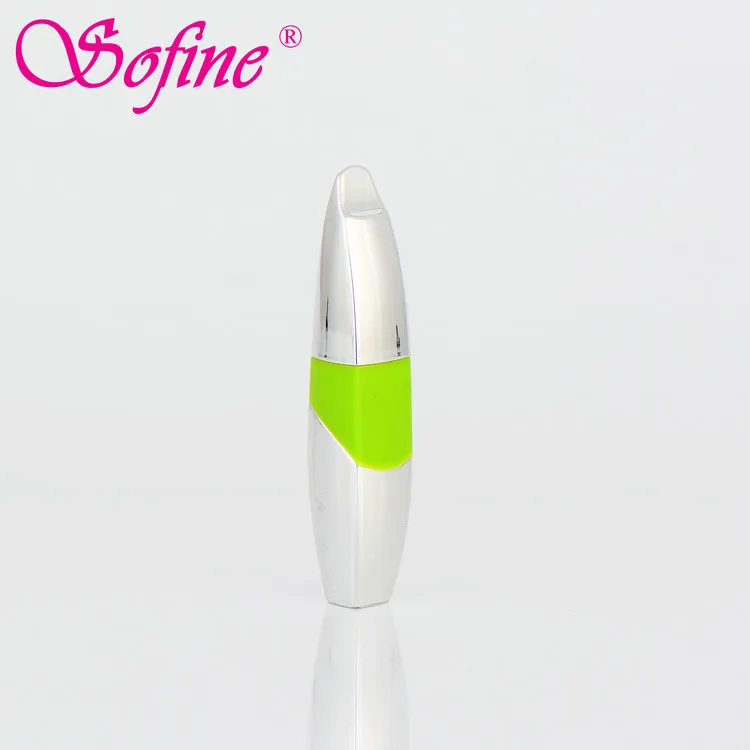 
2017 New design oliver shape silvery plastic eyeliner bottle 