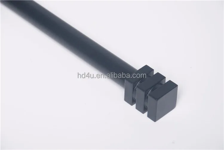 Steel extendable european style curtain rod set curtain pole zinc alloy finial HD21