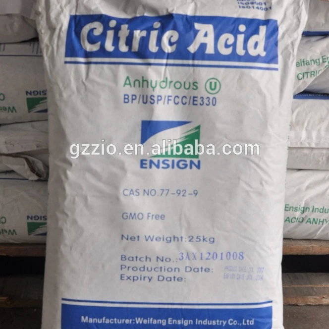 Acido citrico granulado 8-40 mesh, 30-100 mesh.