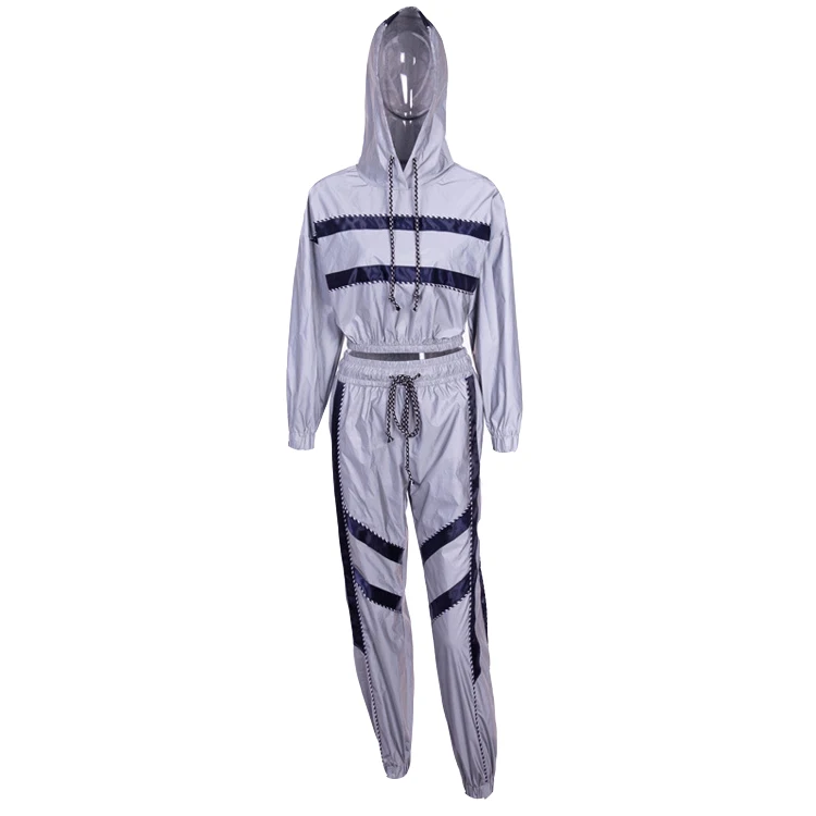 Wholesale Hooded Reflective Tracksuit For Women