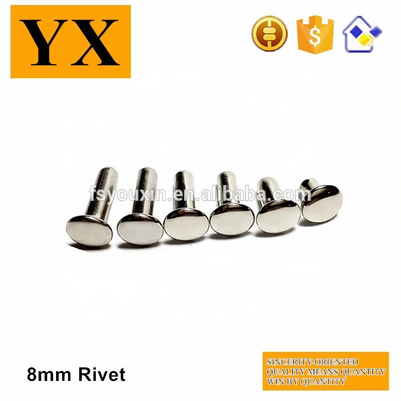 New arrival black color flat head hollow semi tubular rivet for dressing case