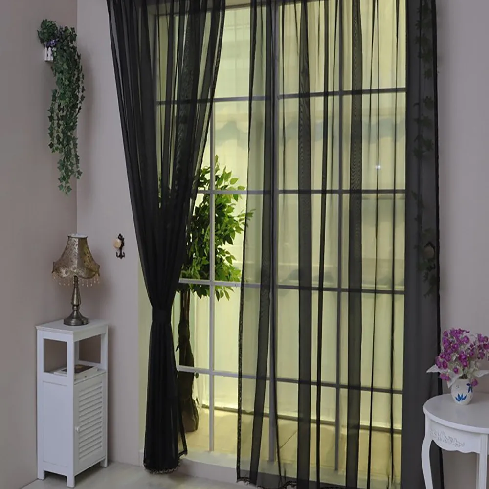 Modern Design bedroom Living Room white Window Screening Solid Door Curtain