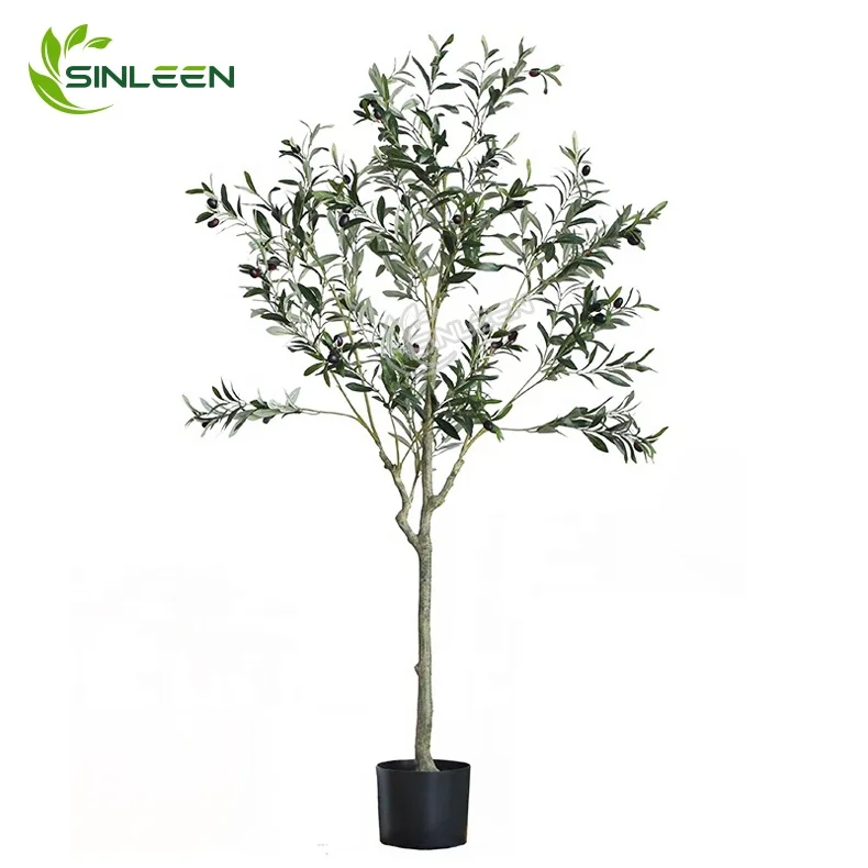 Faux Plant Artificial Plastic Branch Silk Leaf Olive Tree For Wedding Decor