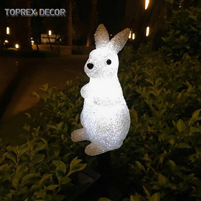  Уличные светодиодные садовые светильники TOPREX DECOR полюс 35 см кролик-кролик из ЭВА со светодиодной