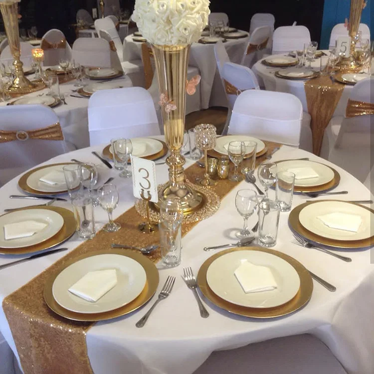 14x108 дюймов, 100% полиэстер, столовая, праздничная, элегантная, свадебная, обеденная, гостиная, Коктейльная, розовая, золотая, блестящая скатерть