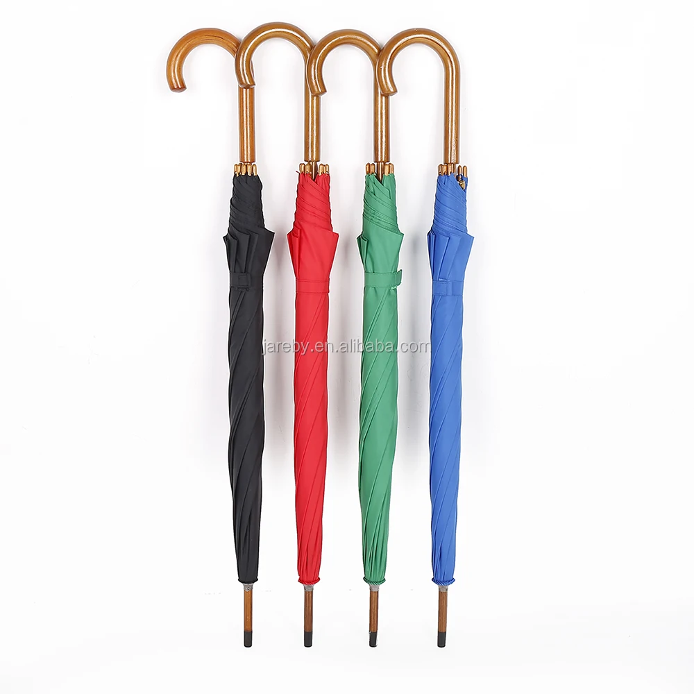 Promotion High Quality Custom Logo Wooden Straight Umbrella