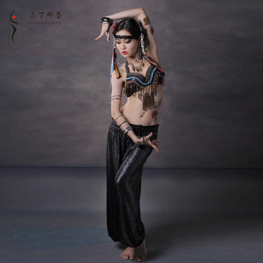 2 pcs Coins Bra Harem Tribal Pants Belly Dancing Clothing