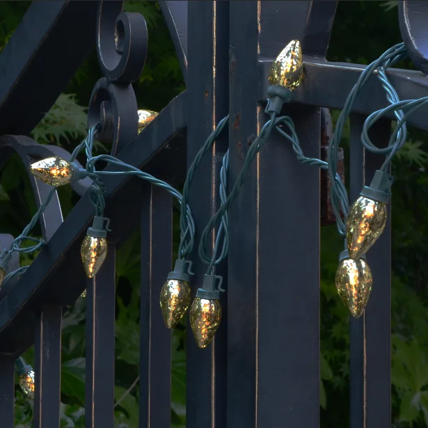 UL Listed Mercury Gold C7 Led Christmas Light Bulb Waterproof Xmas String Lights Outdoor For Christmas Tree Party Home