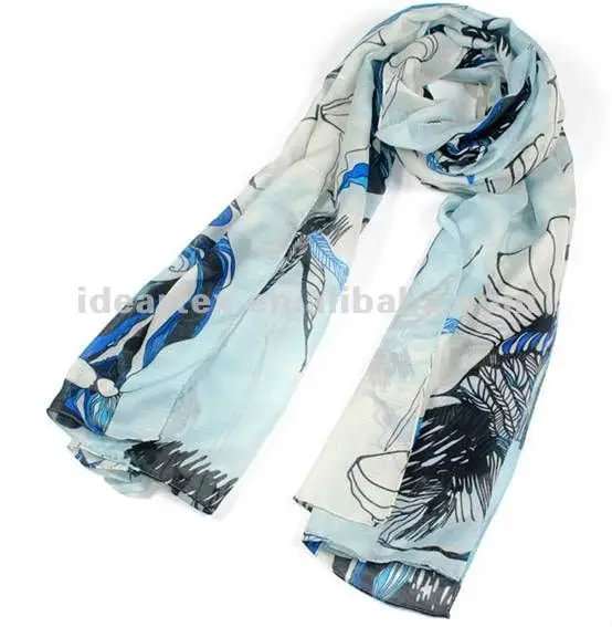 Fancy design 75D Printed Chiffon For Scarf