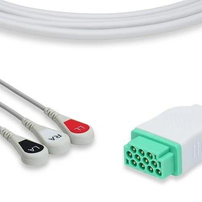 GE Healthcare> Маркетт совместимый прямое подключение ECG кабель 3 провода Snap-2001292-001