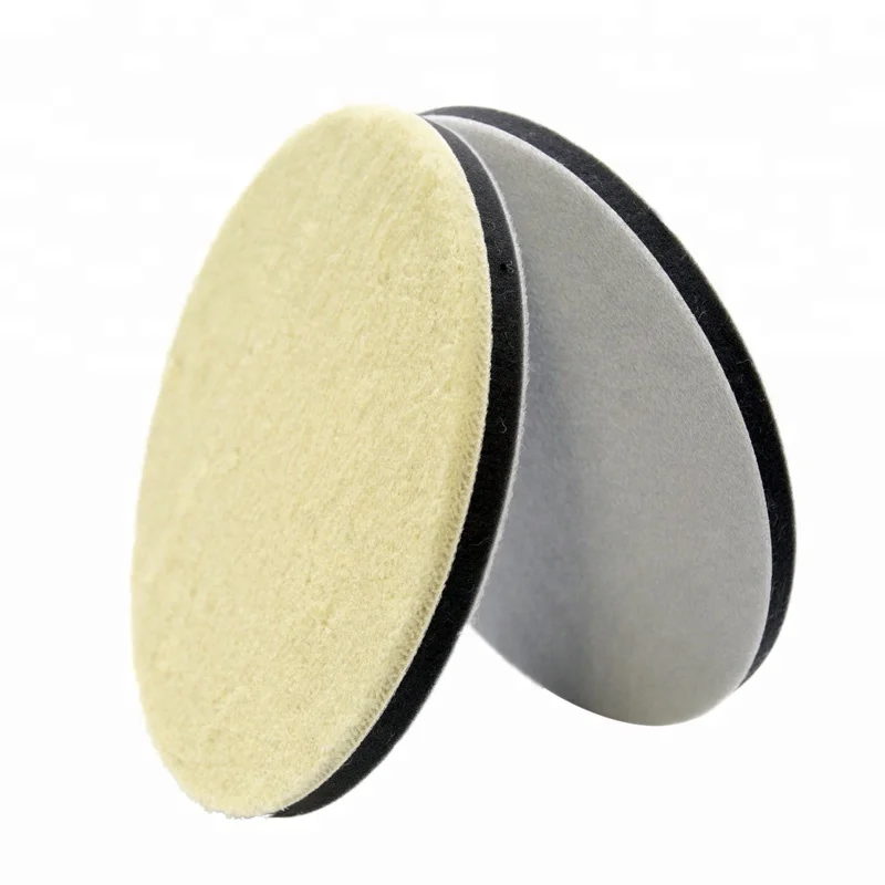 Cream color Car Polishing Waxing pad 7 inches Wool Microfiber microfiber cutting pad for Autos Cleaning