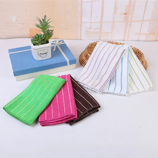 Large Thick Stripes Weave Kitchen Clean Rags Microfiber Drying Towel Wiping Cloth