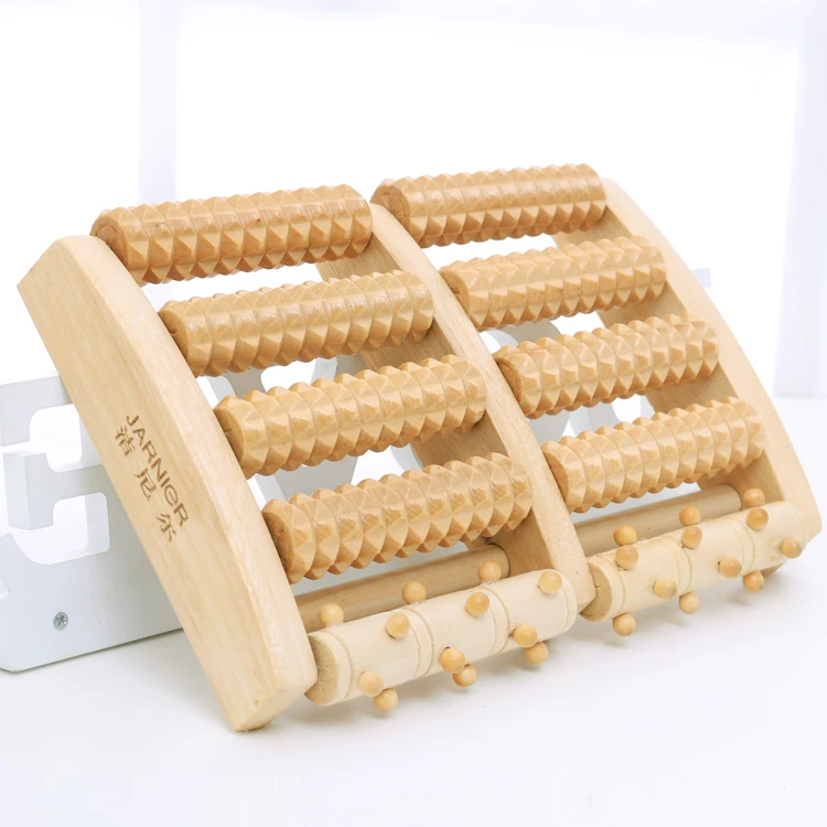 Wooden Dual Foot Massager Roller to Relax & Relieve Foot Pain