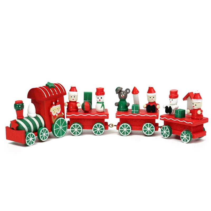 wooden christmas train toy