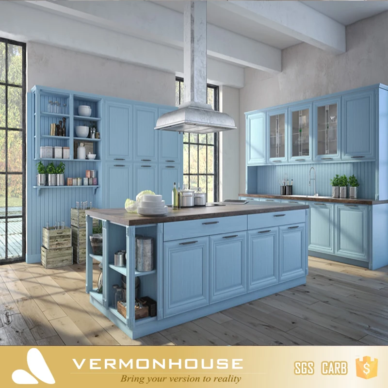 2018 Hangzhou Vermont Kitchen Furniture Set with Nice Curved Design Made in China