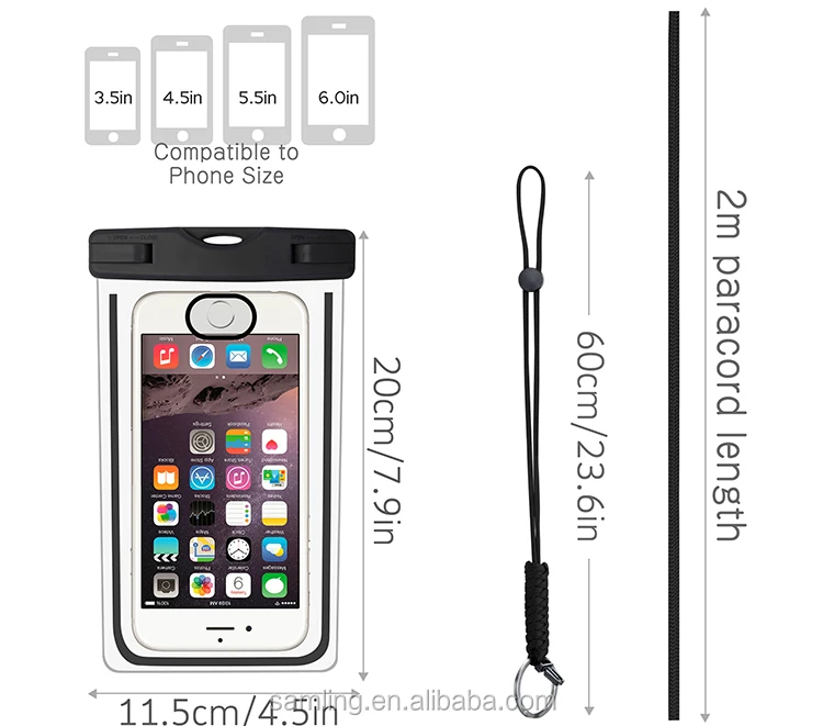 Плавательный ПВХ отпечатков пальцев Разблокировать Водонепроницаемый чехол сумка Подводные мобильный телефон чехол для Iphone