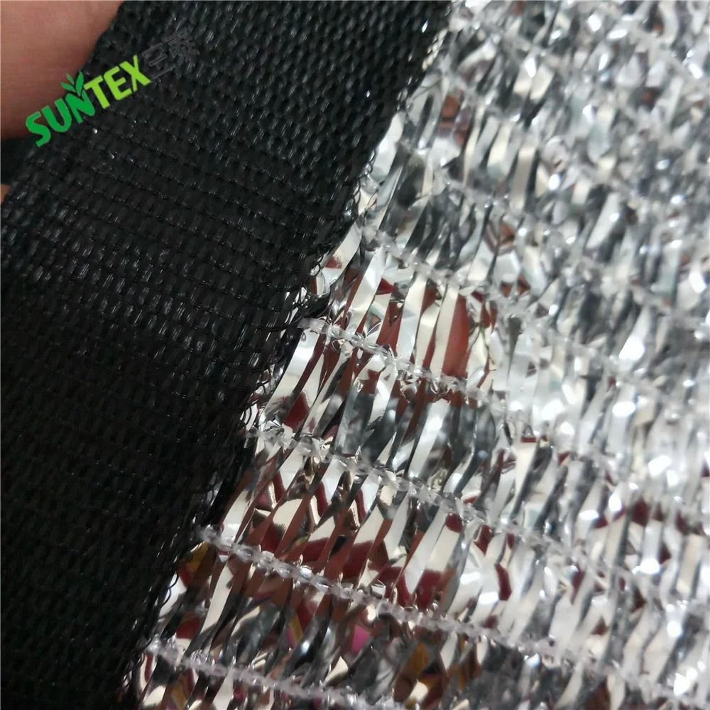 85% shading knitted silver aluminum foil sun shade mesh netting with grommets for pet kennel shade covering