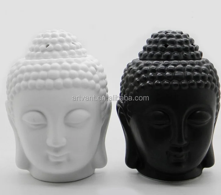 Big Buddha Head Furnace Ceremic Aromatherapy Essential Oil Burner Not Charged Candle Burner for Home Decoration