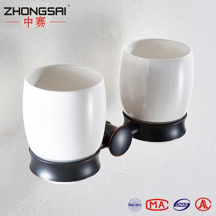 
Royal Bathroom Accessories Antique Black Dual Metal Cup Tumbler Holder 