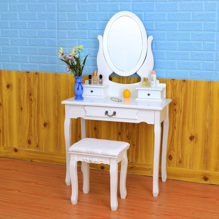 
D1723 lighted makeup antique style table wooden table caddy wardrobes with dressing table 