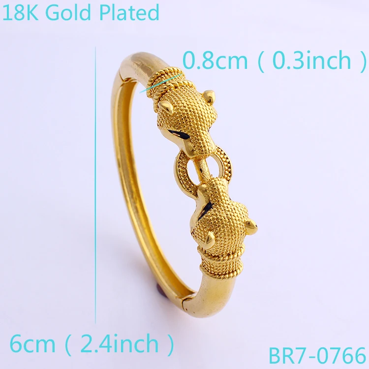 
Leopard Design Thick for Man Gift 18k Gold Plated Jewelry Bangle 