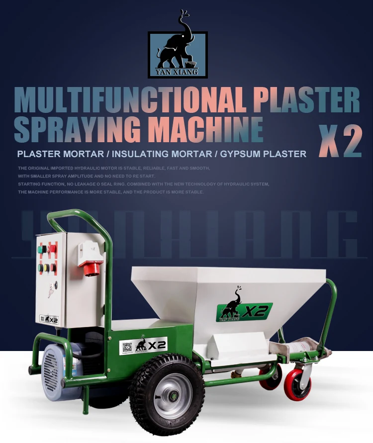 X2 Cement Mortar Plaster Mortar Spraying Machine for Sale Construction 25-35l/min High POWER Motor,pump 153*60*85cm Provided 30m