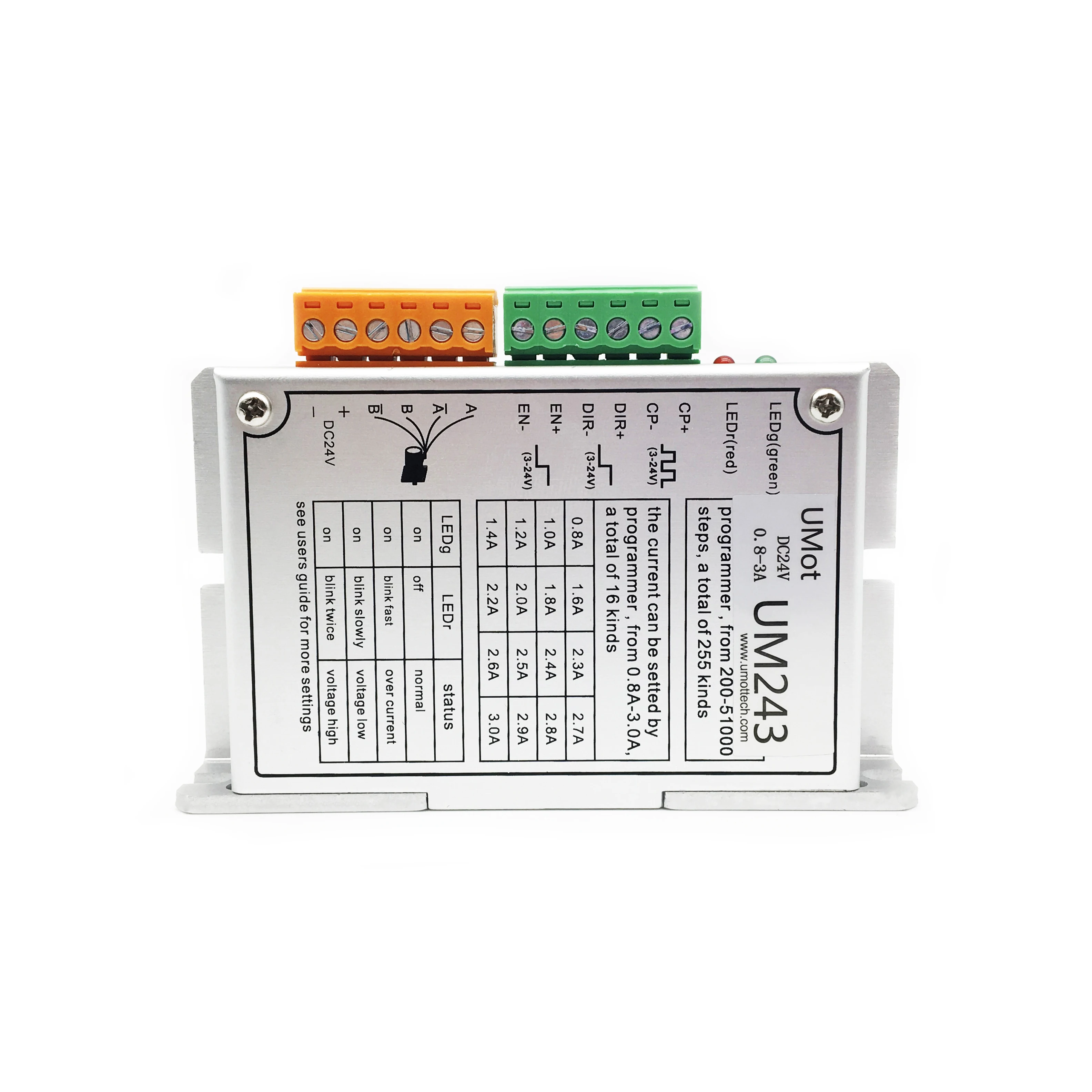 UM243 2 фазы DC 5 в 24 В 0,8-3A 255 подразделение шаговый двигатель привод для NEMA8-NEMA24 шагового двигателя