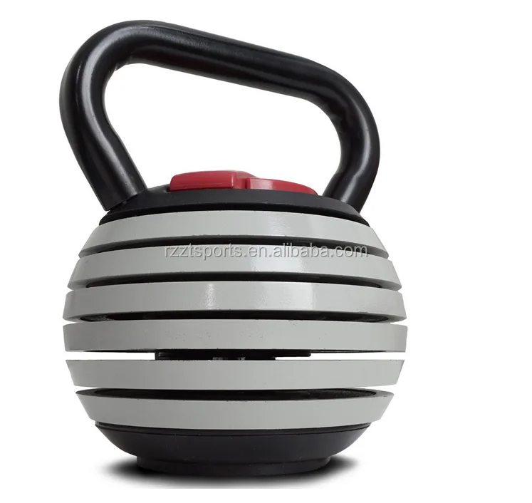 gray hammertone painted 40 lbs. adjustable weight kettlebell