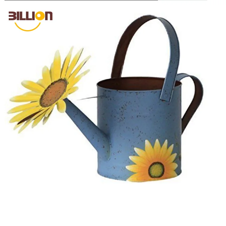 Металла ручной росписью декоративная Лейка садовая кашпо