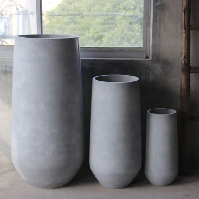 Greenhouse environmentally Tall cylindrical magnesium mud flowerpot