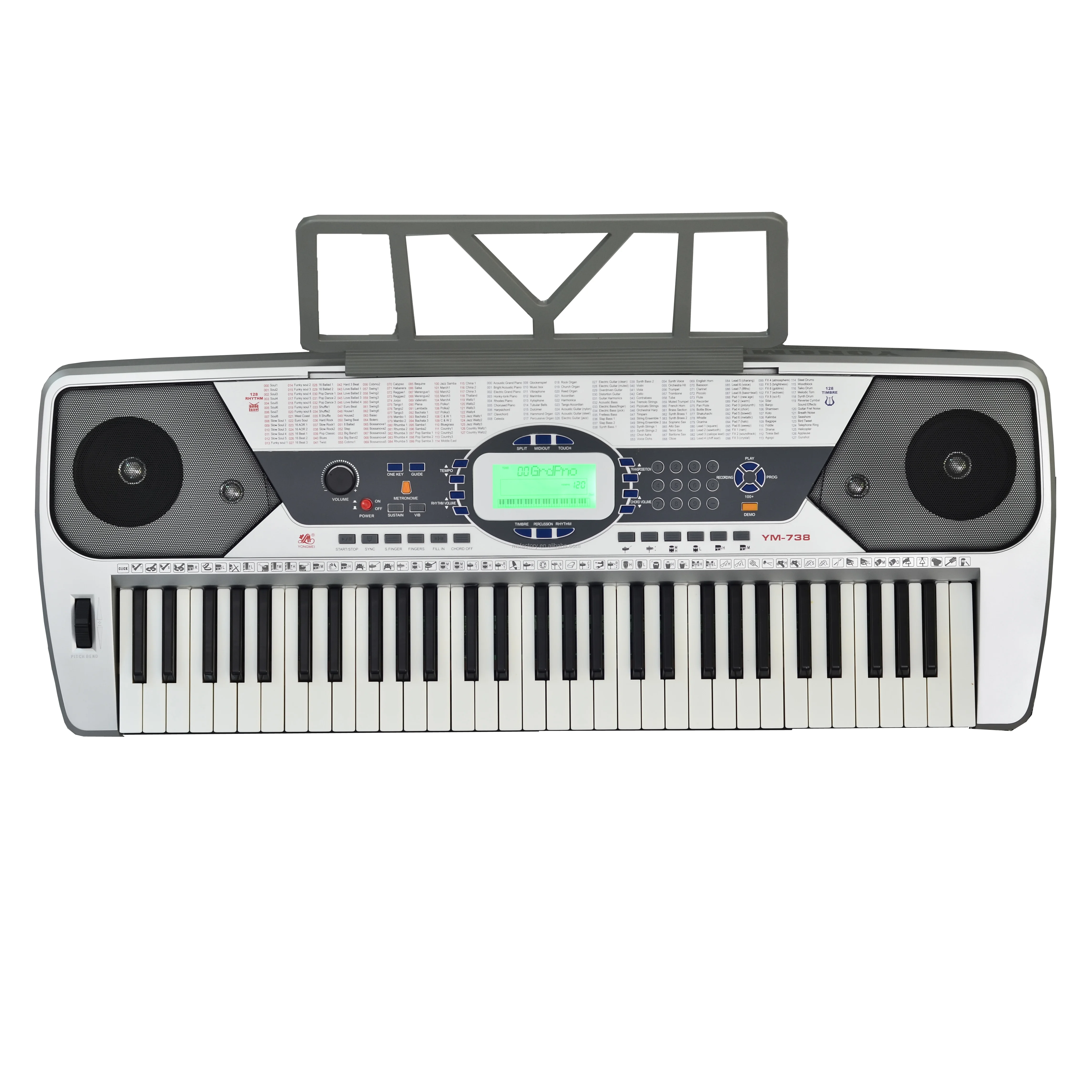 YM-738 MIDI electronic  Keyboard with LCD Digital Display instrument piano