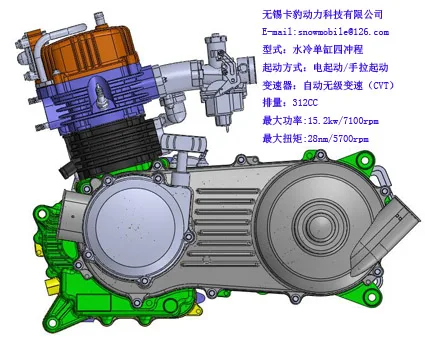 320cc с водяным охлаждением CVT Привод на четыре колеса ATV Двигатель В уравновешивающего вала