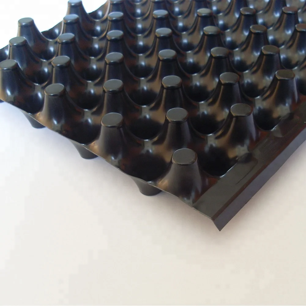 new  PVC perforated dimple composited with geotextile fabric drainage board water storage filter Strip drain