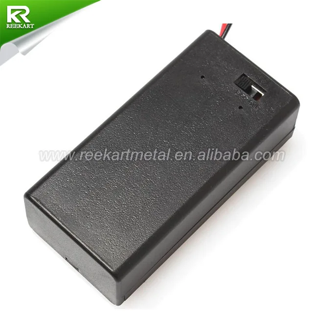 Plastic 9V Battery Holder With Switch Cover 15cm Wire 6F22 Battery Slot 9 Volt Battery Box