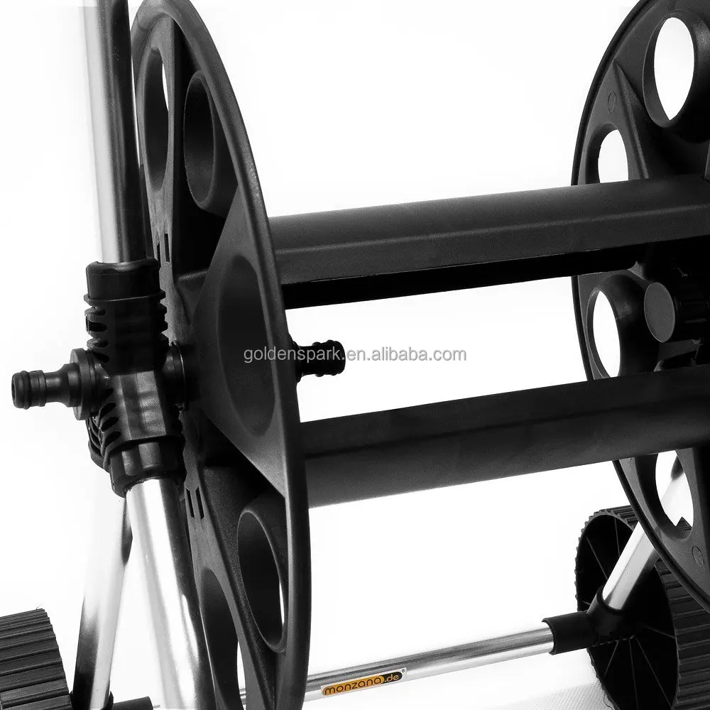 Garden Hose Reel Trolley Cart Store up 60m garden hose with connector