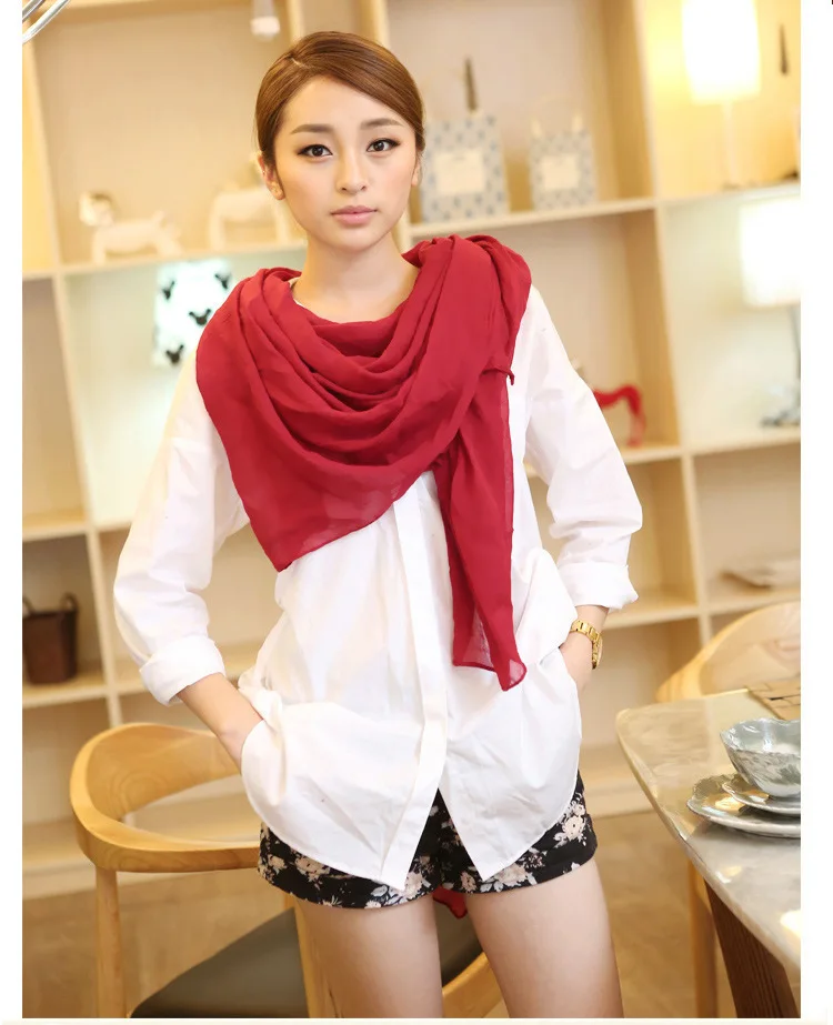 women scarf New Stylish Spring Autumn All-Match Women Scarf with High Quality Solid Color Scarfs