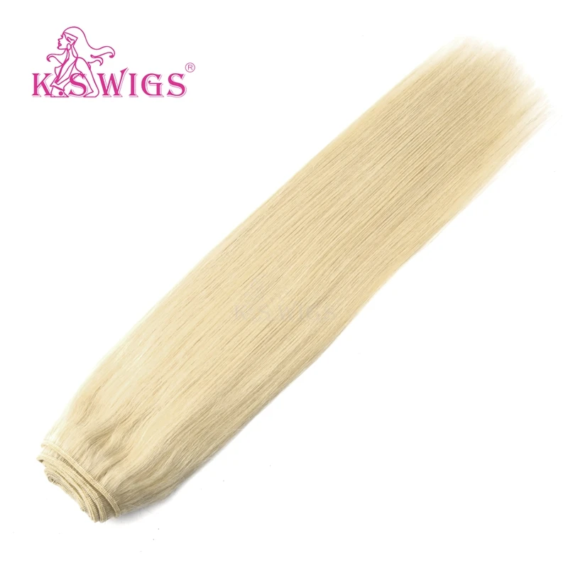 
K.S WIGS Raw Kinky Straight Hair 613 Straight 16 Inch 16 18 20 Inch Straight Human Hair Weave 