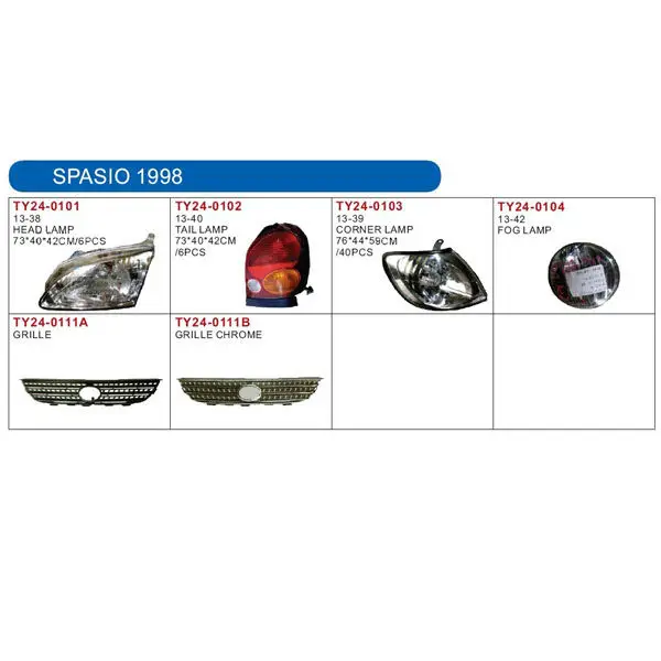 auto lamp and body parts for TOYOTA SPACIO 1998