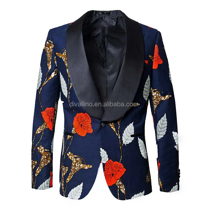 
2020 New Arrival !!! Direct Factory of Classical Shawl Lapel Wax Print Blazer with Lowest Wholesale Prices 