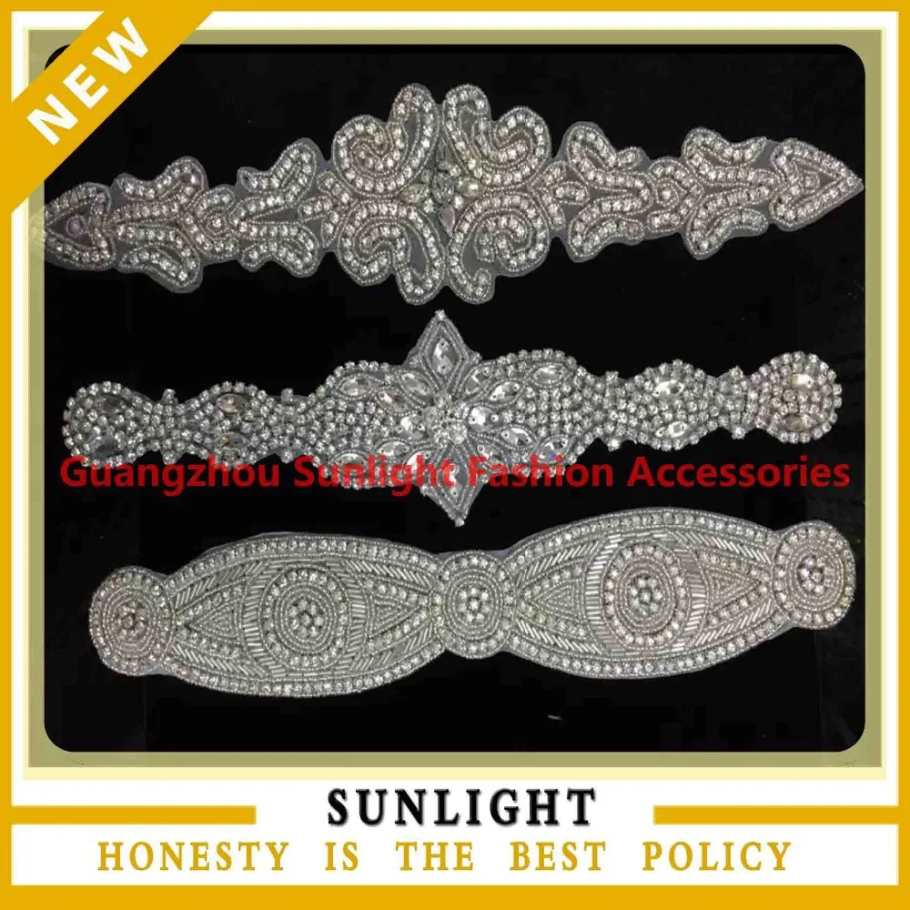 Big Beaded Bridal Sash Belt Appliques for wholesale