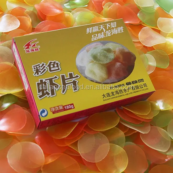 
Colored Prawn Cracker with Origin China Dried Shrimp Chips 