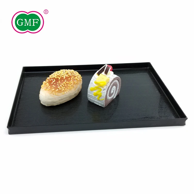 Rectangle reusable black plastic ps disposable plates for different food use