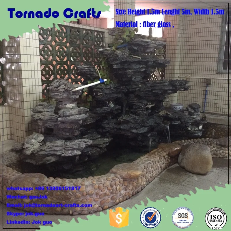 Chinese manufacturer high quality Natrual large outdoor garden stone water fountain artificial customized waterfall for sale