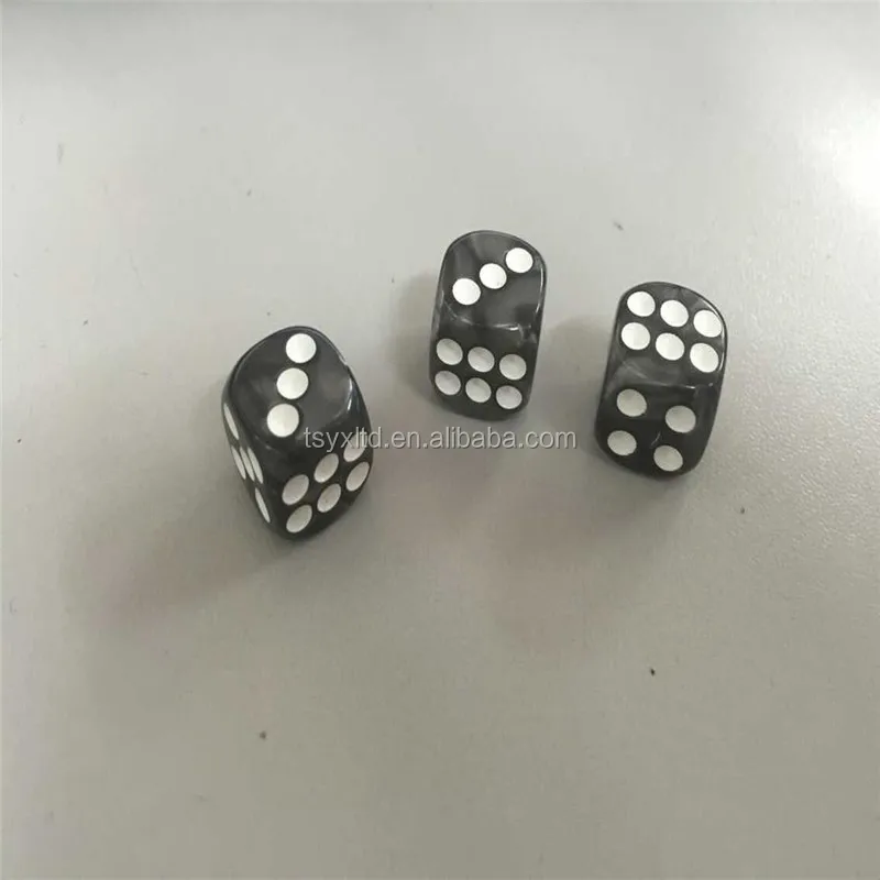 black and white customized game dice