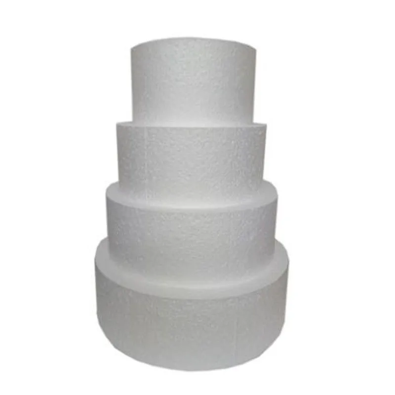 Waterproof Dummy Round Cakes 3 Layer Styrofoam Cake False Polystyrene Icing Sugarcraft Edge Block Polystyrene Cake Box