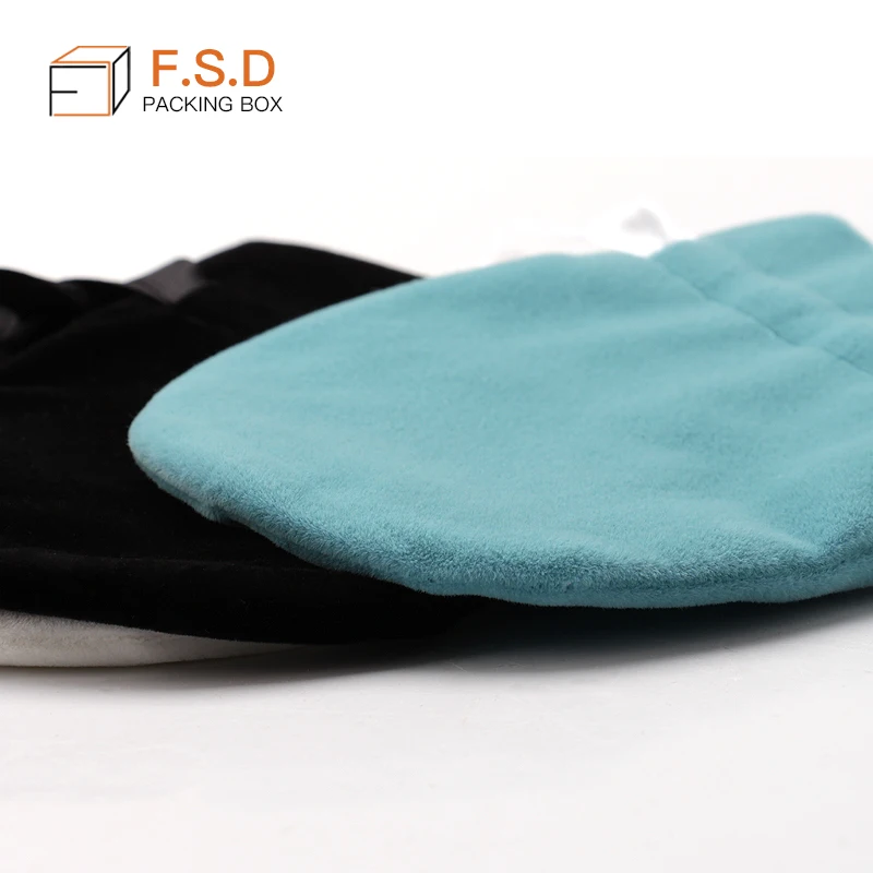 FSD wholesale custom drawstring jewelry bag velvet pouch with logo wholesale jewelry pouch for ring bangle bracelet
