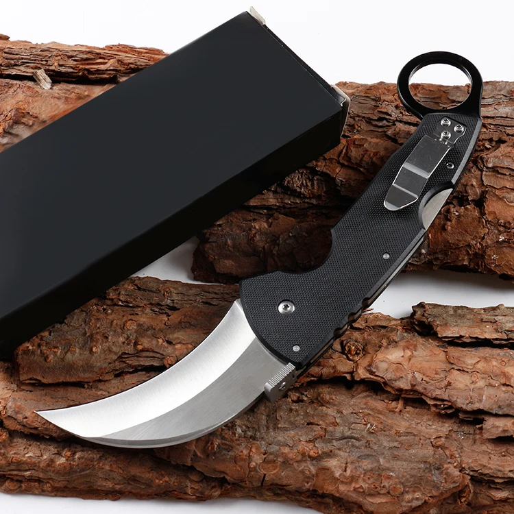 
High quality 440C stainless steel survival knife karambit knife with G10 handle 