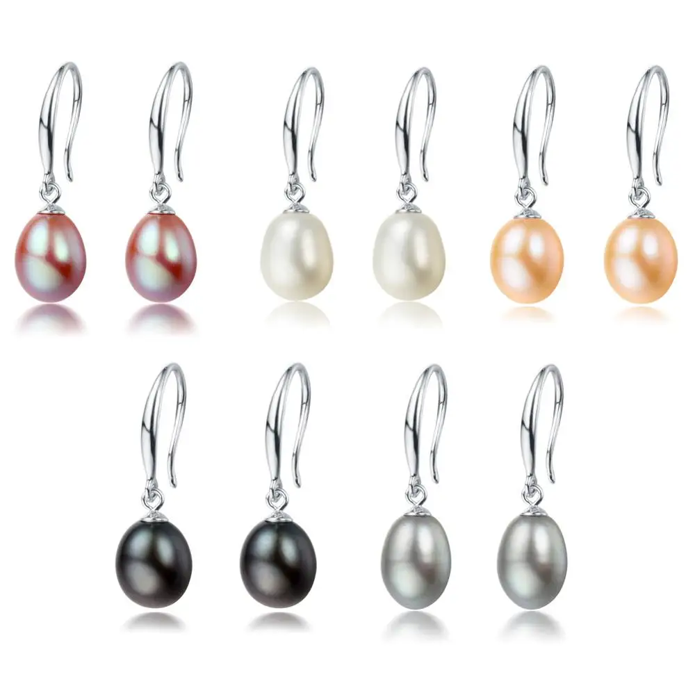 
925 sterling silver dangle dangling elegant white freshwater pearl earing designs for ladies 
