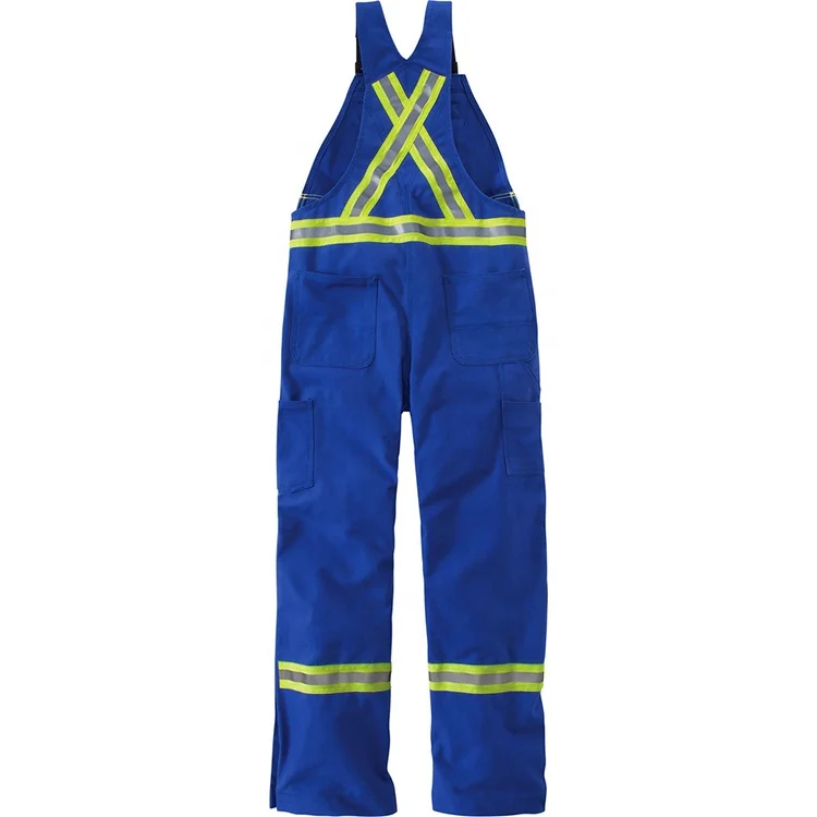 Factory Directly Sale Firefighter Overall Bib Overall Buckles Flame-Resistant Striped  Duck  Bib Overall