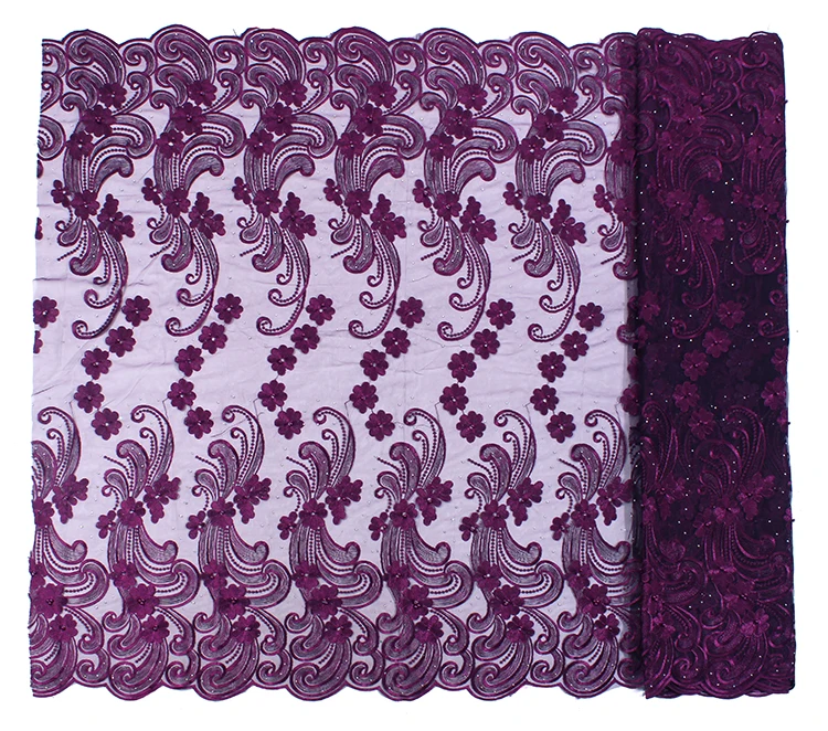 Оптовая продажа из Китая Нигерия французская кружевная ткань тюль дешевое кружево с камнями и бусинами для свадебного платья вечеринки FL0395